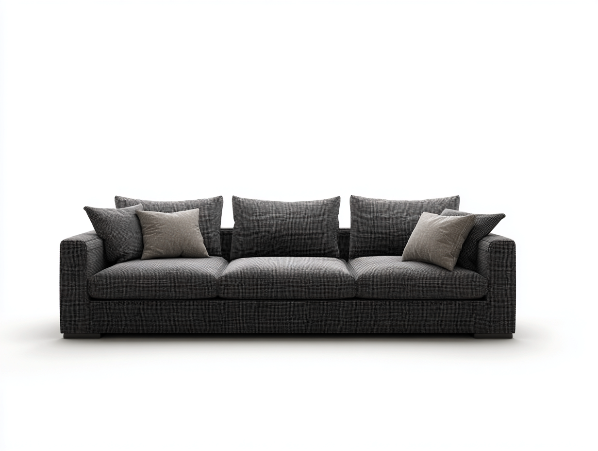 Divani a 3 posti in tessuto 232x94x84 cm - grigio scuro - adatto per soggiorno - stile moderno-Zivazihaus