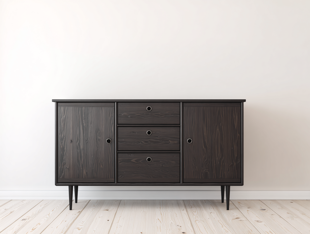 Mobile ingresso in MDF 152x41x82 cm - nero - adatto per ingresso - con 2 ante e 3 cassetti - stile moderno-Zivazihaus