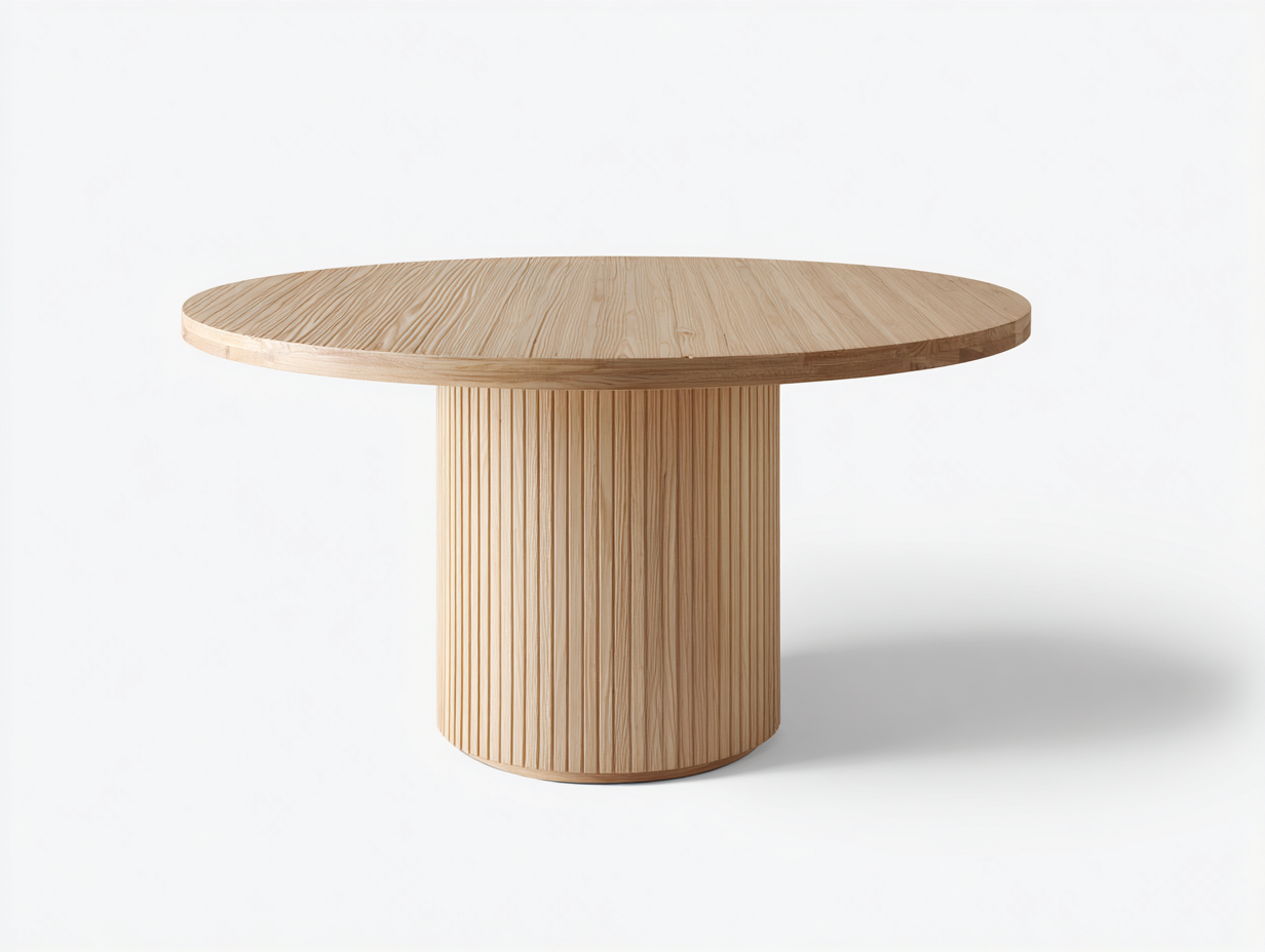 Tavolo da giardino in legno 145x145x76 cm - rovere chiaro - stile scandinavo naturale con base cilindrica-Zivazihaus