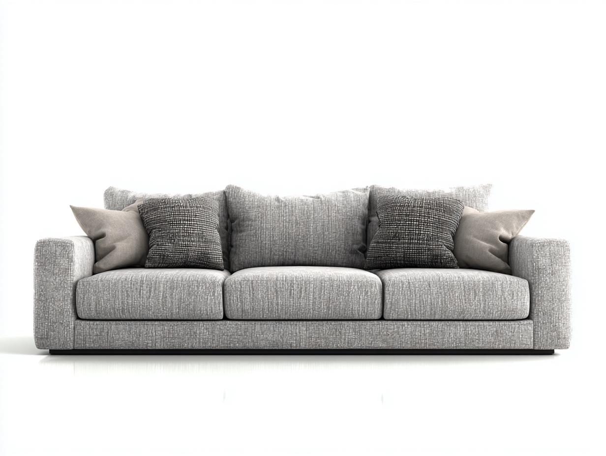 Divano a 3 posti in tessuto 225x92x78 cm - grigio chiaro - stile moderno minimalista - adatto per soggiorno-Zivazihaus