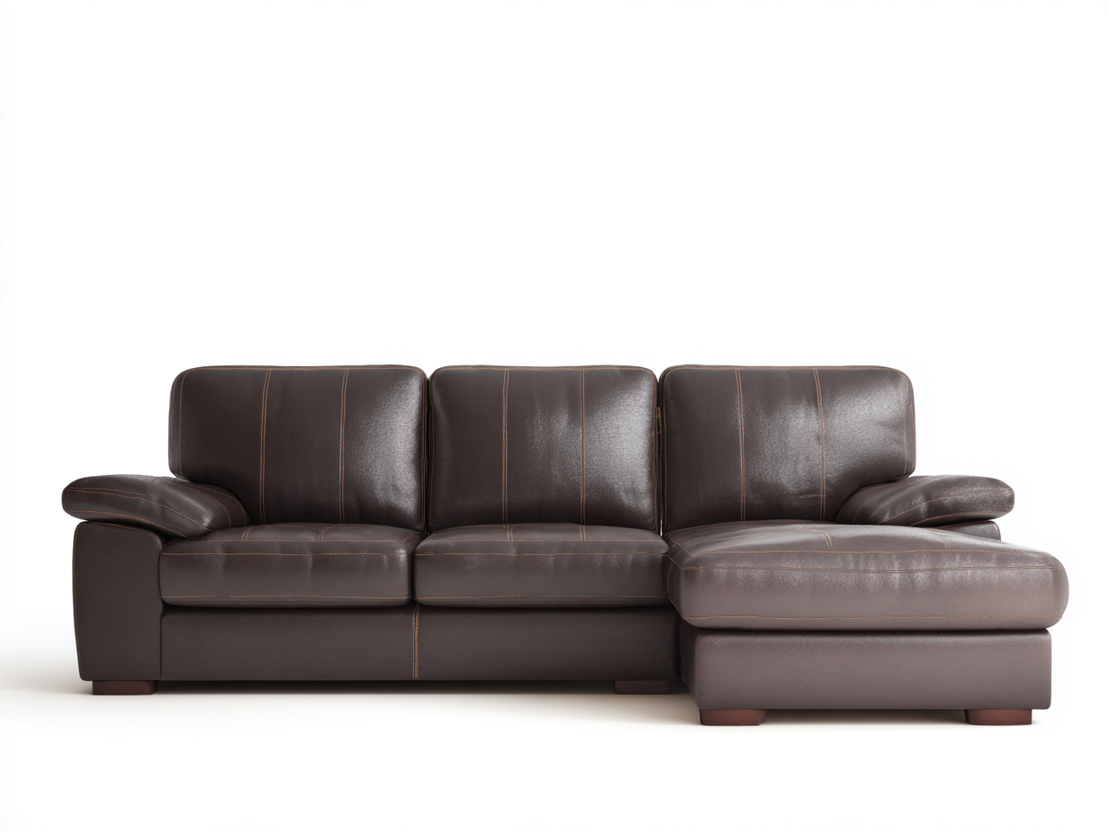Divano angolare in vera pelle 276x158x84 cm - marrone scuro - stile moderno classico - adatto per soggiorno-Zivazihaus
