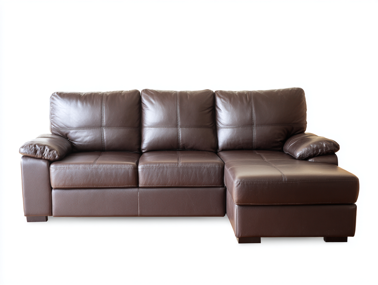 Divano angolare in pelle vera imbottito 272x168x86 cm - marrone scuro - stile moderno per soggiorno-Zivazihaus