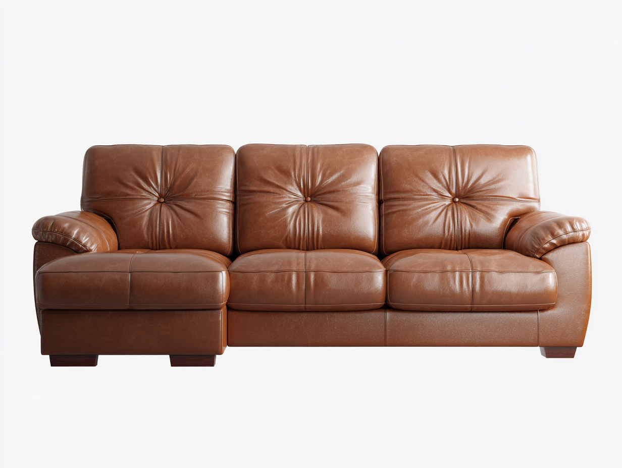 Divano angolare in similpelle 288x164x84 cm - marrone cognac - stile moderno classico - adatto per soggiorno-Zivazihaus