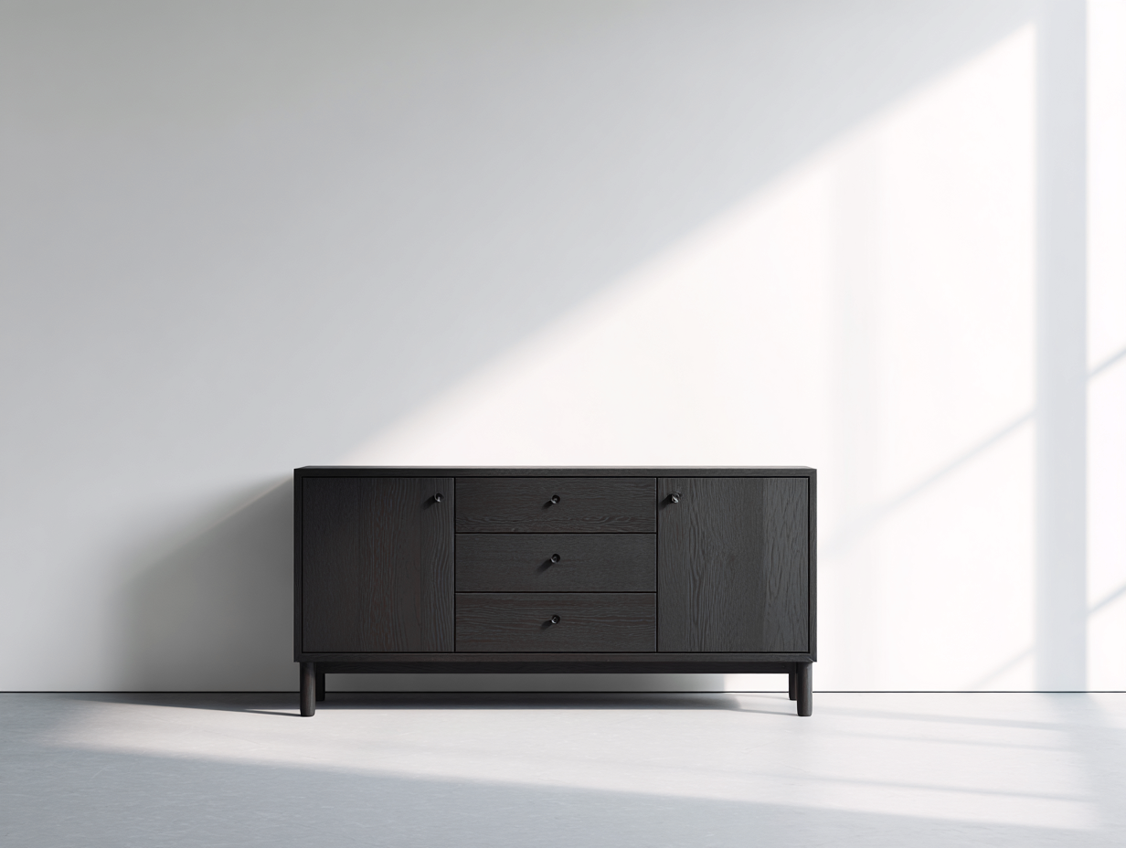 Mobile ingresso in MDF 148x40x76 cm - nero - adatto per ingresso - con 2 ante e 3 cassetti - stile moderno-Zivazihaus