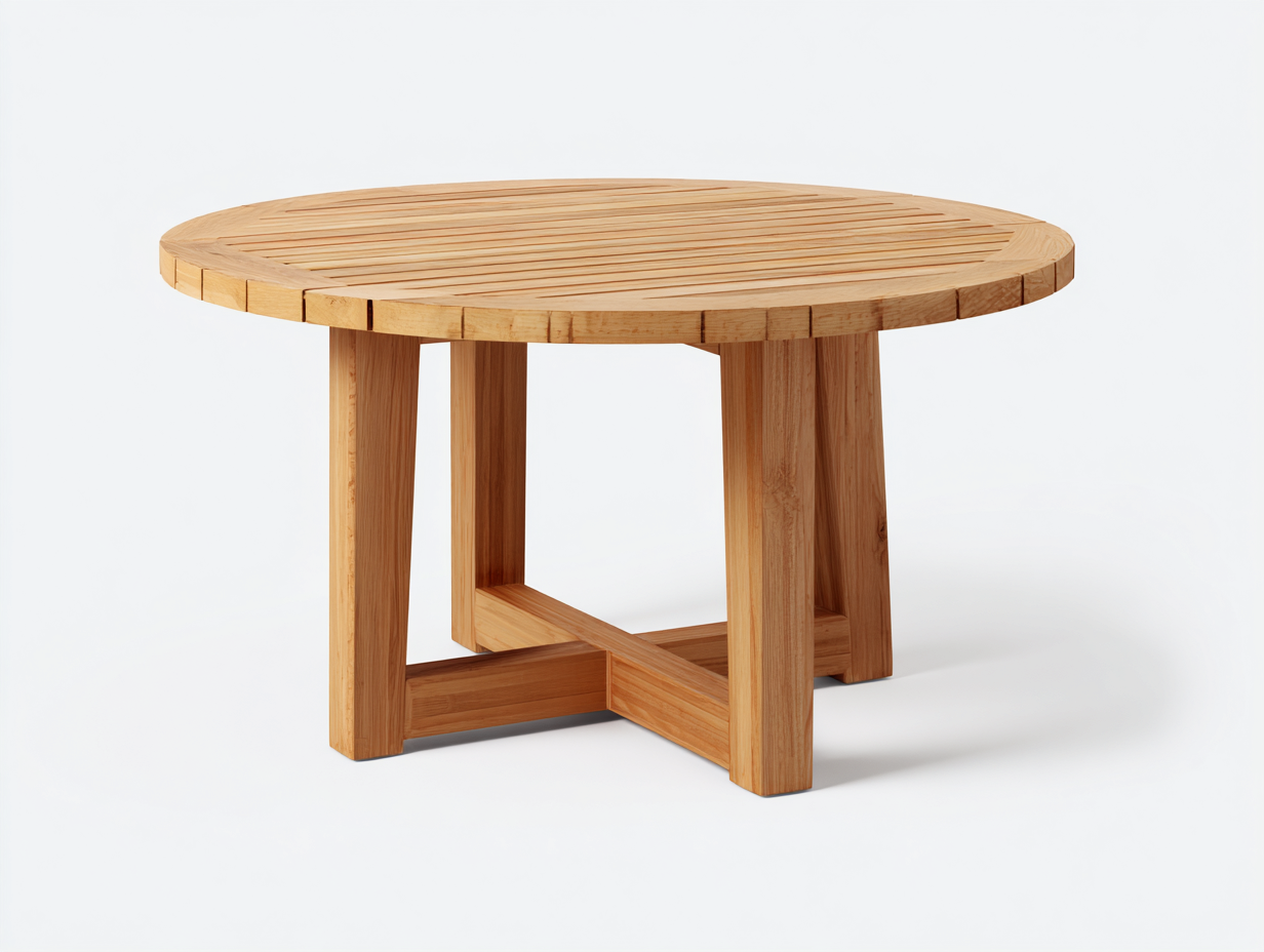 Tavolo da giardino in legno 130x130x75 cm - rovere chiaro - stile naturale moderno con piano a doghe-Zivazihaus