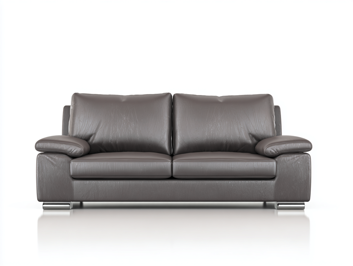 Divani a 3 posti rivestimento effetto pelle 214x91x86 cm - grigio - adatto per soggiorno - stile moderno-Zivazihaus