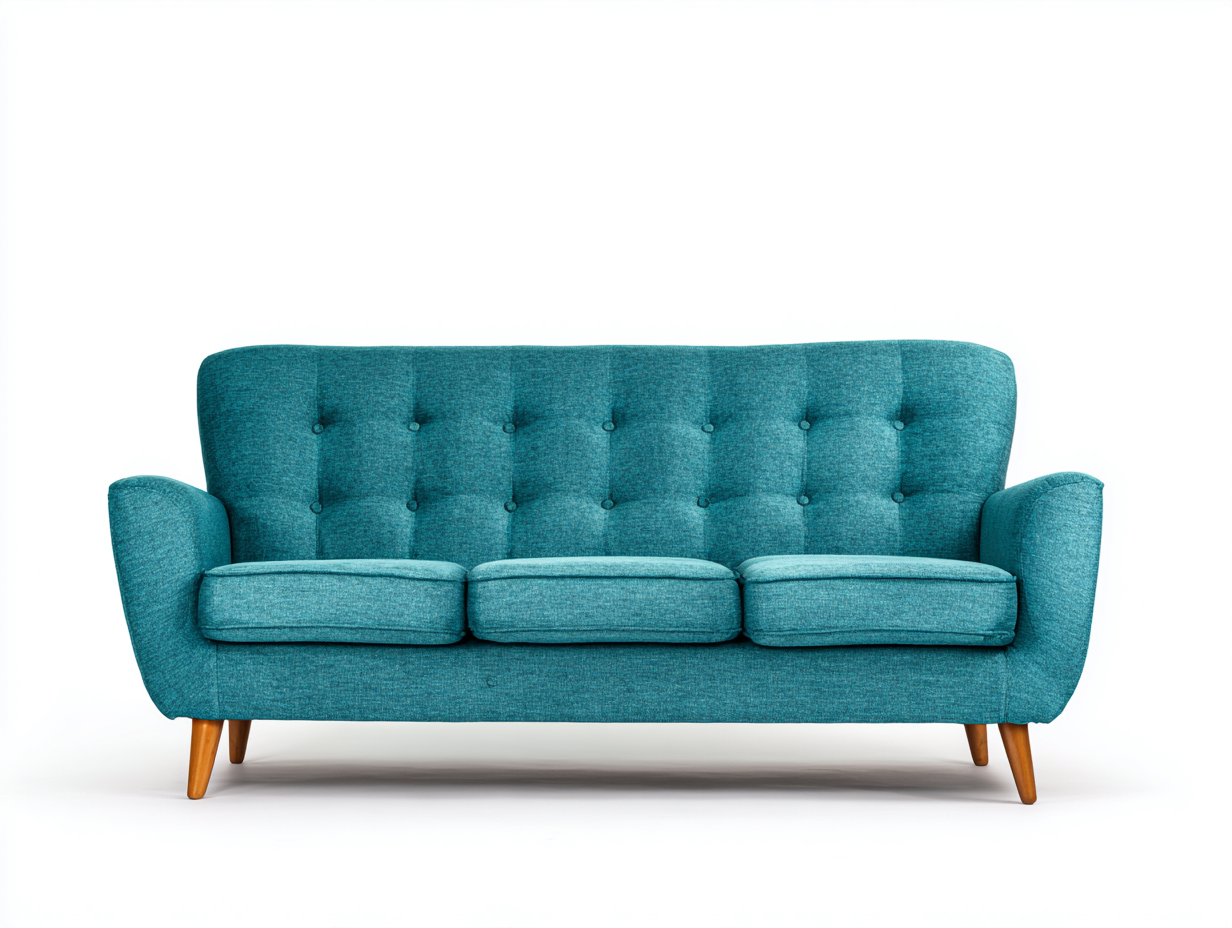 Divano a 3 posti in tessuto 226x93x81 cm - verde petrolio - stile moderno nordico - adatto per soggiorno-Zivazihaus