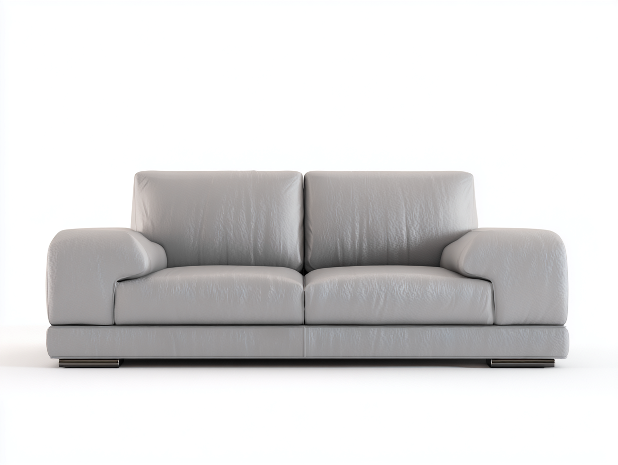 Divano a due posti in pelle 186x85x73 cm - grigio perla - Adatto per soggiorno stile moderno-Sacorvaabode