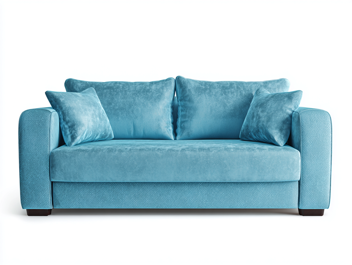 Divano a due posti in velluto 207x94x77 cm - azzurro - Adatto per soggiorno stile moderno-Sacorvaabode