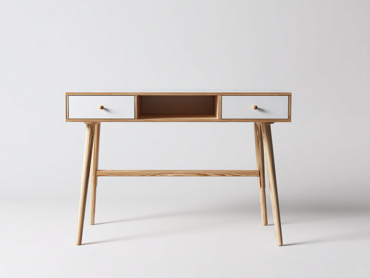 Scrivania in legno rustico marrone chiaro e bianco 145x68x76 cm - adatta per ufficio - design industriale moderno con spazio contenitivo-Zirasohome