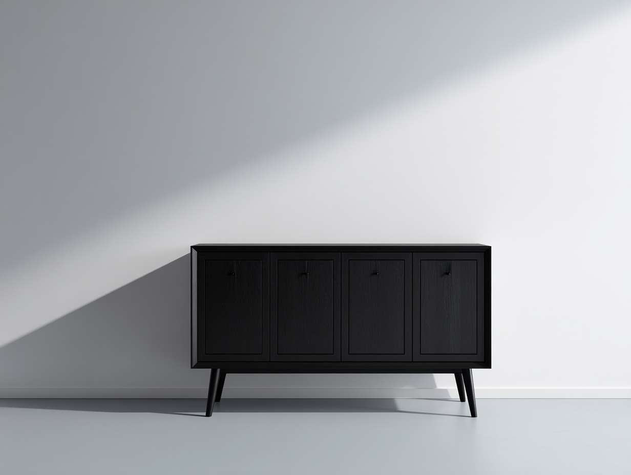 Mobile ingresso in legno nero 154x41x86 cm - adatto per ingresso - design minimal moderno-Zirasohome