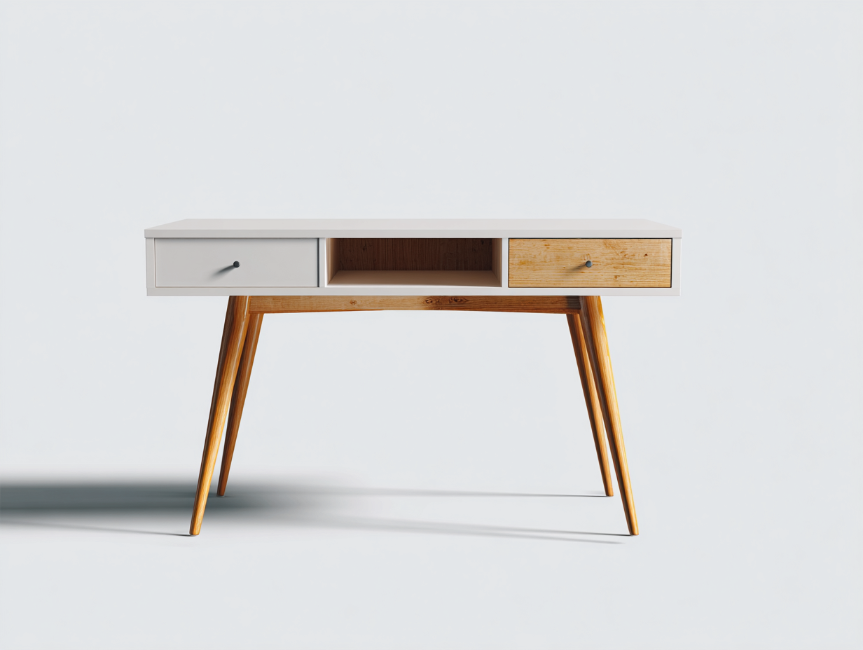 Scrivania in legno rovere chiaro e bianco 120x55x75 cm - adatta per ufficio - design moderno minimalista con spazio contenitivo-Zirasohome
