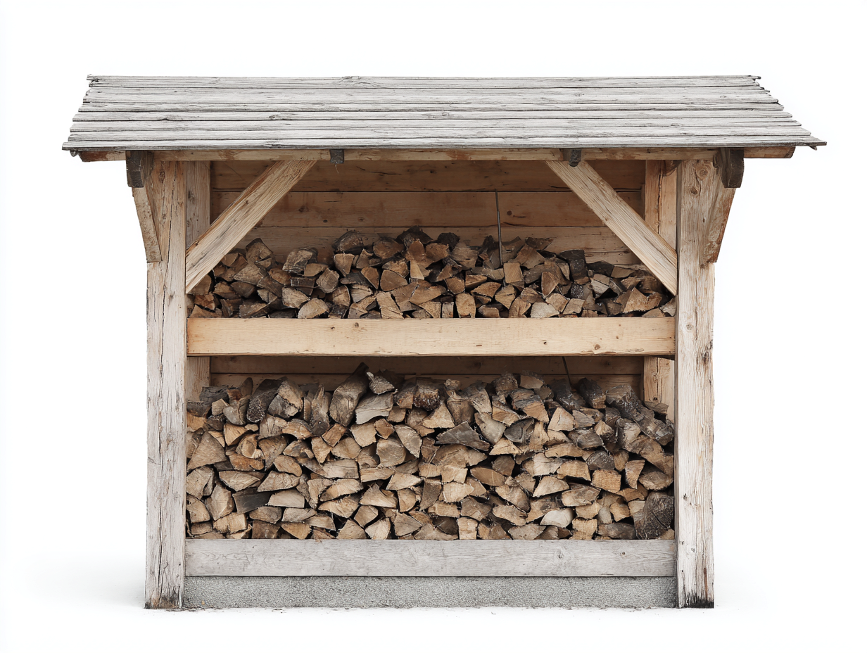 Portalegna in legno naturale rustico 162x58x174 cm - per giardino - struttura coperta con tetto inclinato-Zirasohome