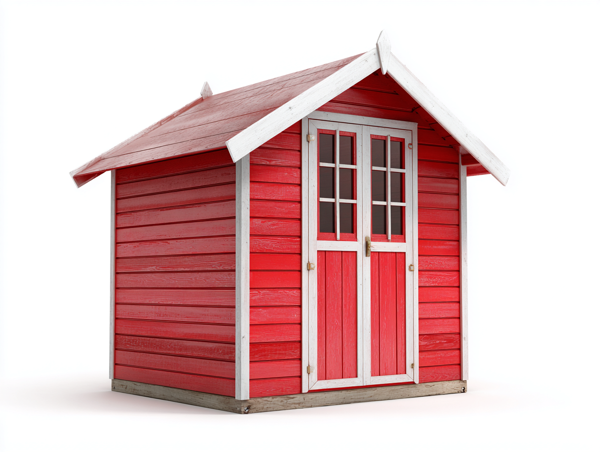 Casetta da giardino - Legno - 270x195x248 cm - Rosso-Bianco - Design decorativo-Lonorycorner