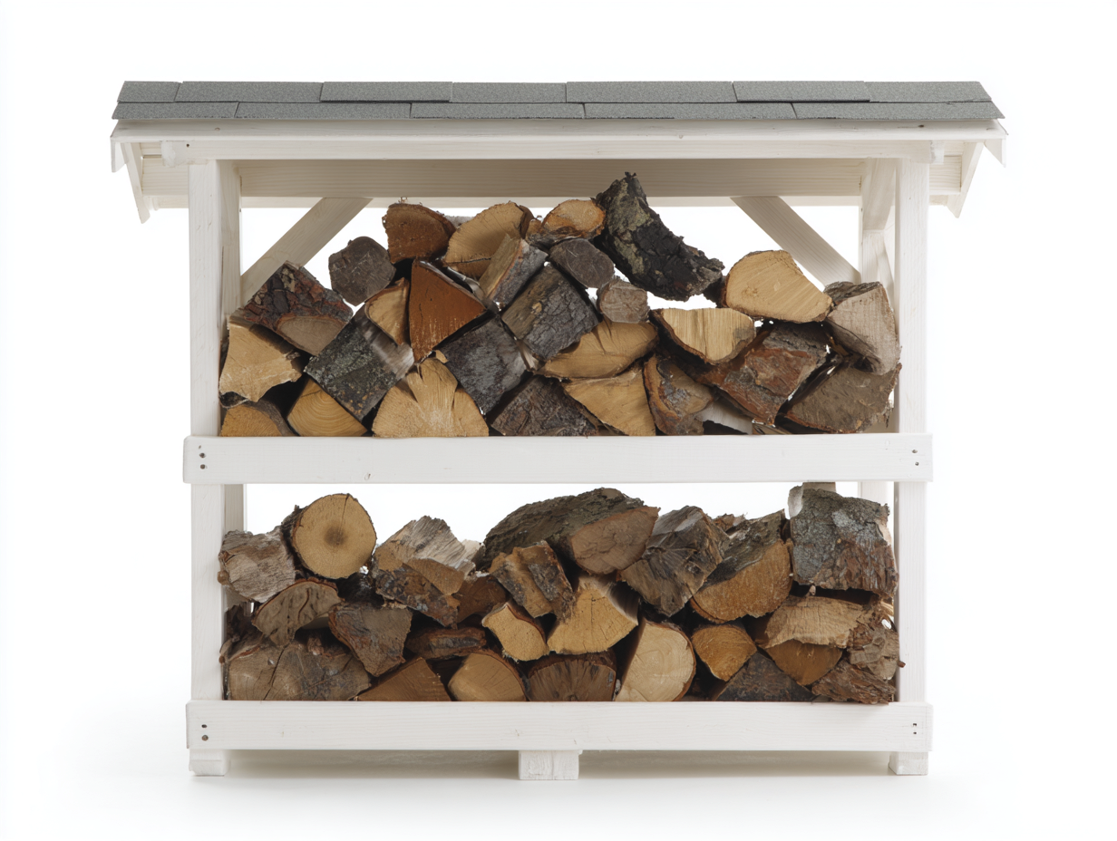 Portalegna - legno - 121x44x103 cm - bianco-grigio scuro - stile da esterno-Lonorycorner