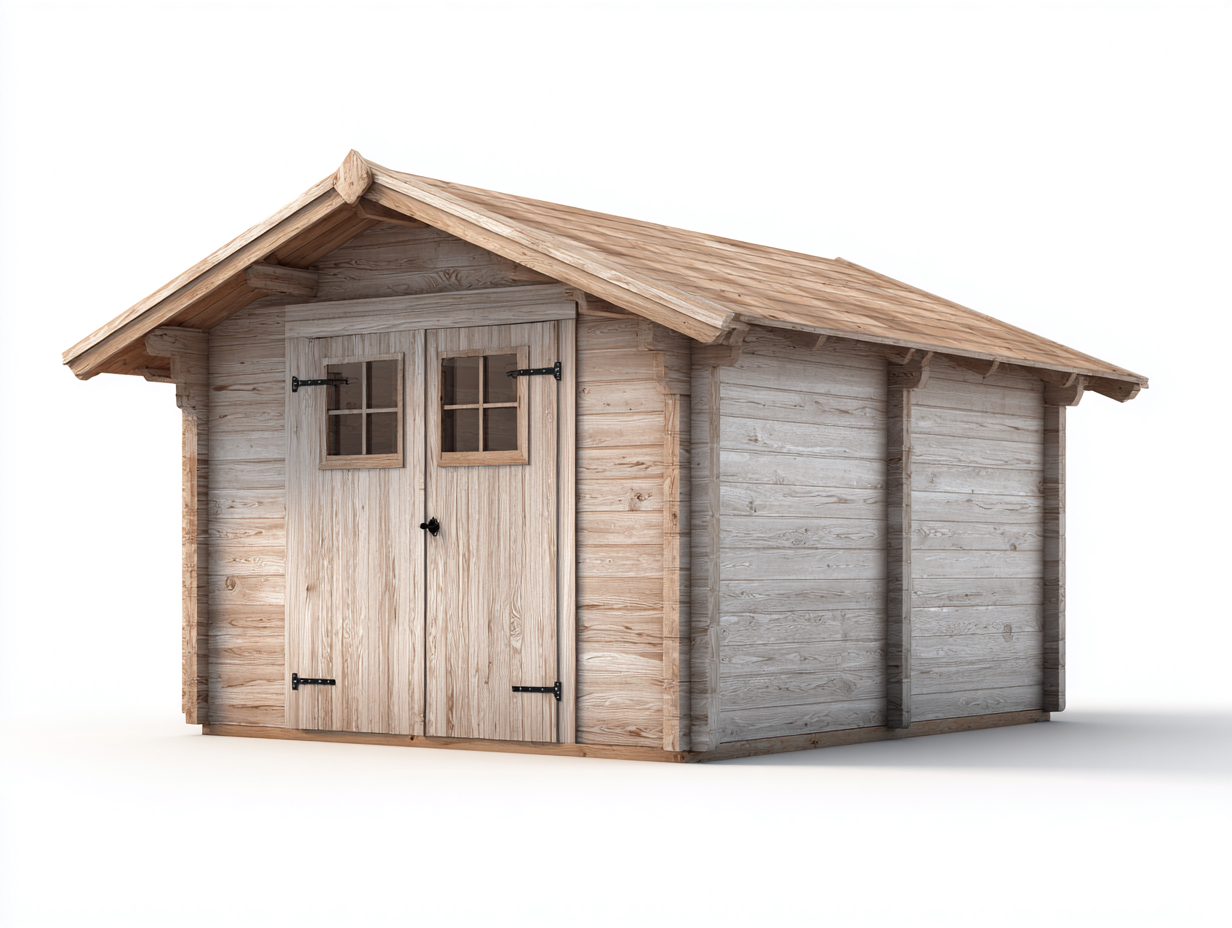 Casetta da giardino - Legno - 350x240x260 cm - Naturale - Design rustico-Lonorycorner