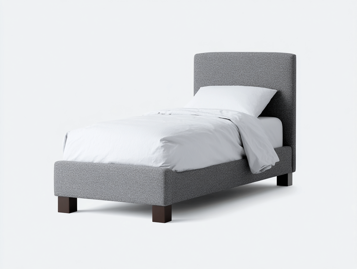 Letto singolo - Tessuto - 210x100x105 cm - Grigio - Moderno-Lonorycorner