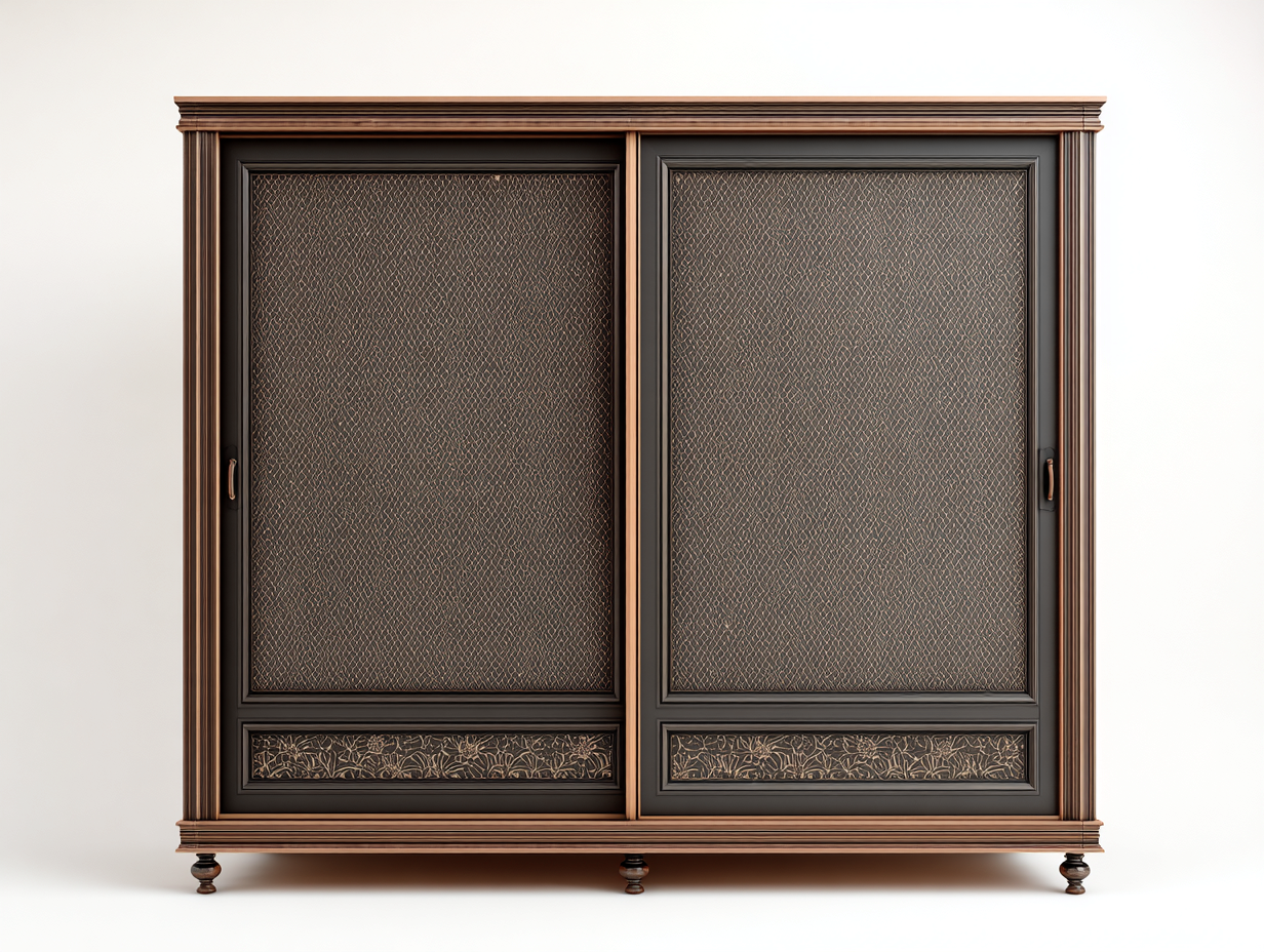 Armadio - legno ingegnerizzato-metallo - 218x58x182 cm - nero-marrone - vintage-Lonorycorner
