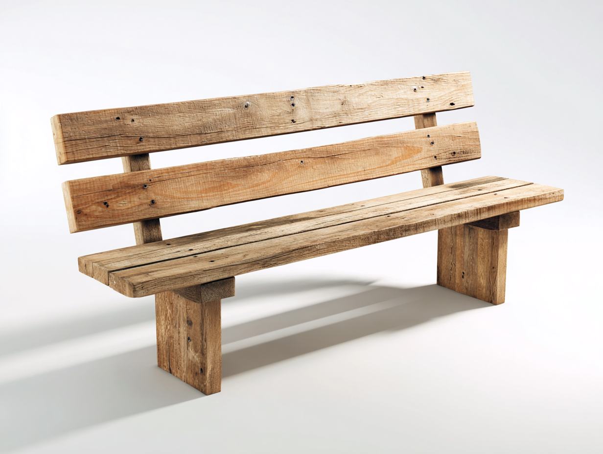 Panche da giardino - legno - 152x50x85 cm - Marrone-Naturale - stile rustico con schienale-Mazosonest