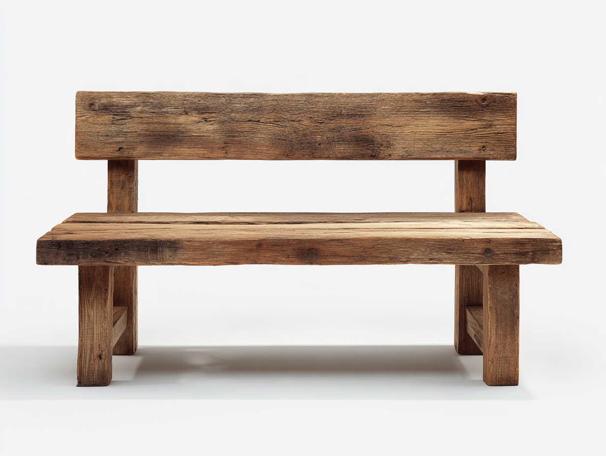 Panche da giardino - legno - 155x52x84 cm - Marrone-Naturale - stile rustico con schienale-Mazosonest