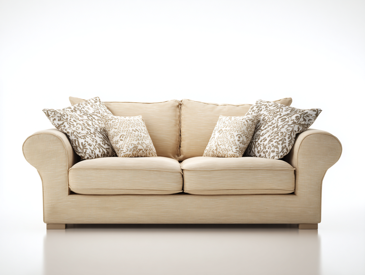 Divano a due posti - tessuto - 185 x 92 x 86 cm - beige - stile classico moderno-Mazosonest