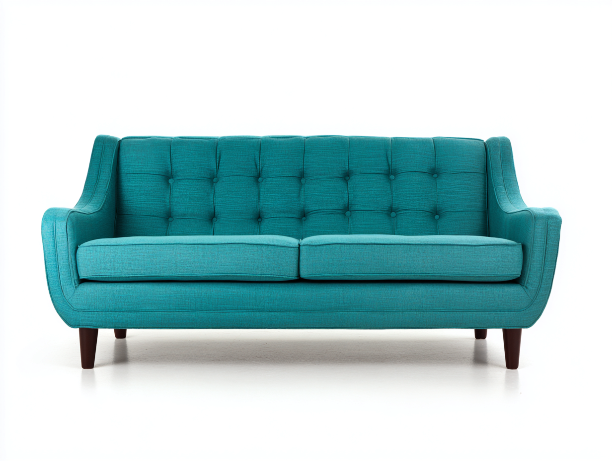 Divano a due posti - tessuto - 190 x 88 x 84 cm - turchese - stile moderno retrò-Mazosonest