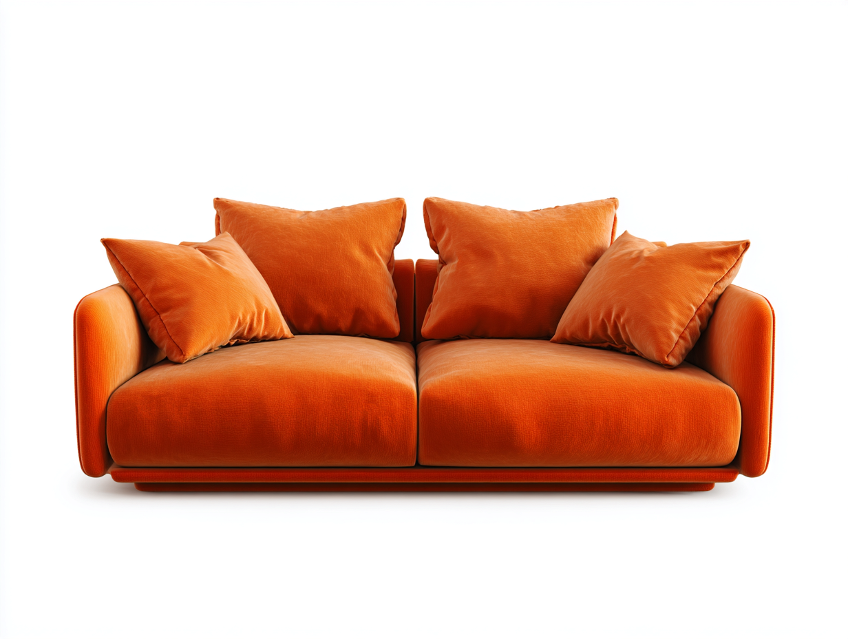 Divano a due posti - velluto-legno - 188 x 93 x 82 cm - arancione - stile moderno morbido-Mazosonest