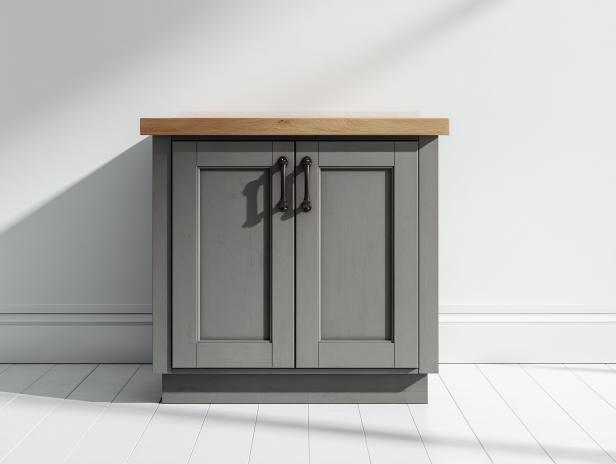 Credenza - legno - 96 x 43 x 89 cm - grigio-naturale - stile contemporaneo-Mazosonest