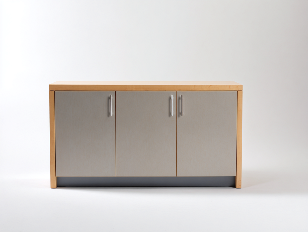 Credenza - legno-metallo - 150 x 43 x 84 cm - naturale-grigio - stile moderno-Mazosonest