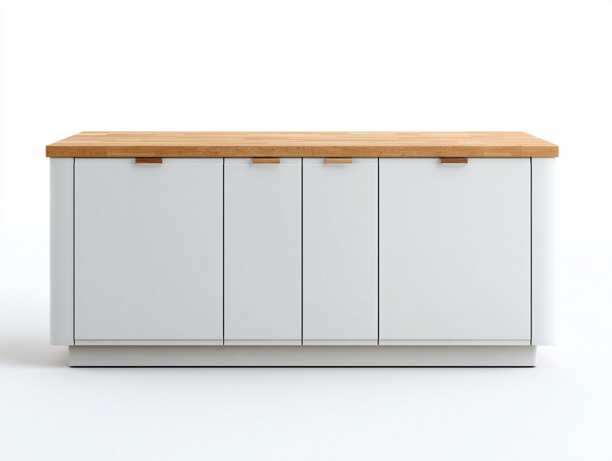 Credenza - legno - 190 x 43 x 83 cm - grigio-naturale - stile moderno minimalista-Mazosonest