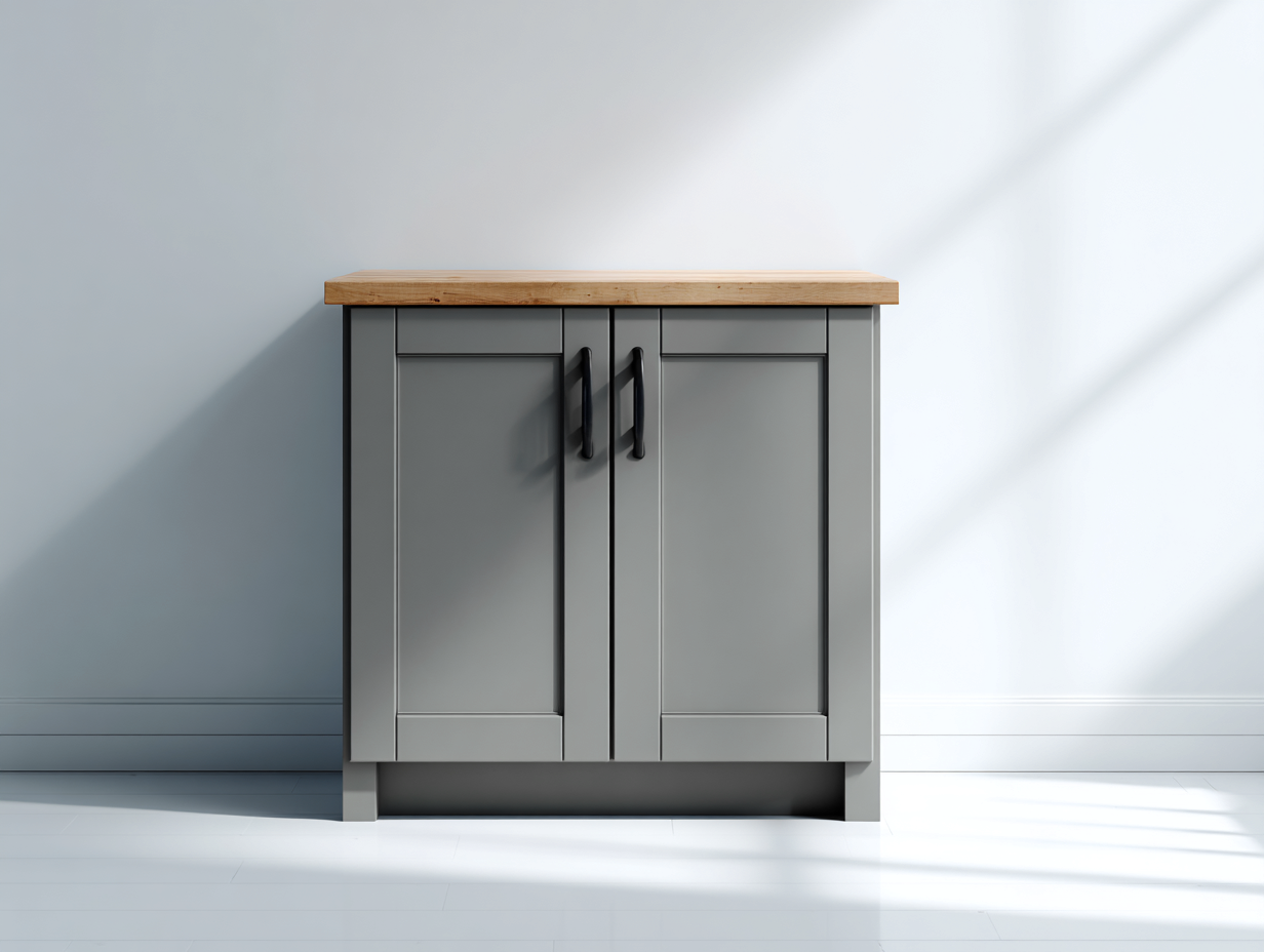 Credenza - legno - 92 x 42 x 88 cm - grigio-naturale - stile moderno-Mazosonest
