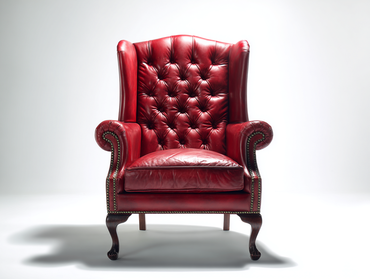 Poltrona a orecchioni-pelle-legno-88x86x116 cm-rosso borgogna-stile barocco-Lotiihome