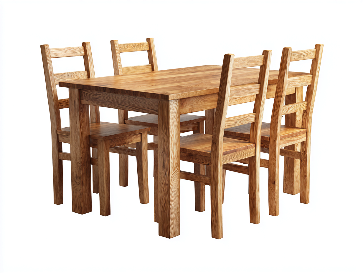 Set da pranzo da esterno - legno massello - 160x85x76 cm - rovere naturale - minimal moderno-Lotiihome