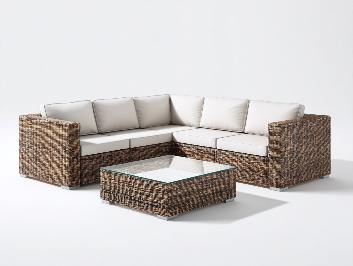 Divani da esterno-rattan sintetico-tessuto-vetro-258x258x78 cm-Naturale-Crema-design moderno-Lotiihome