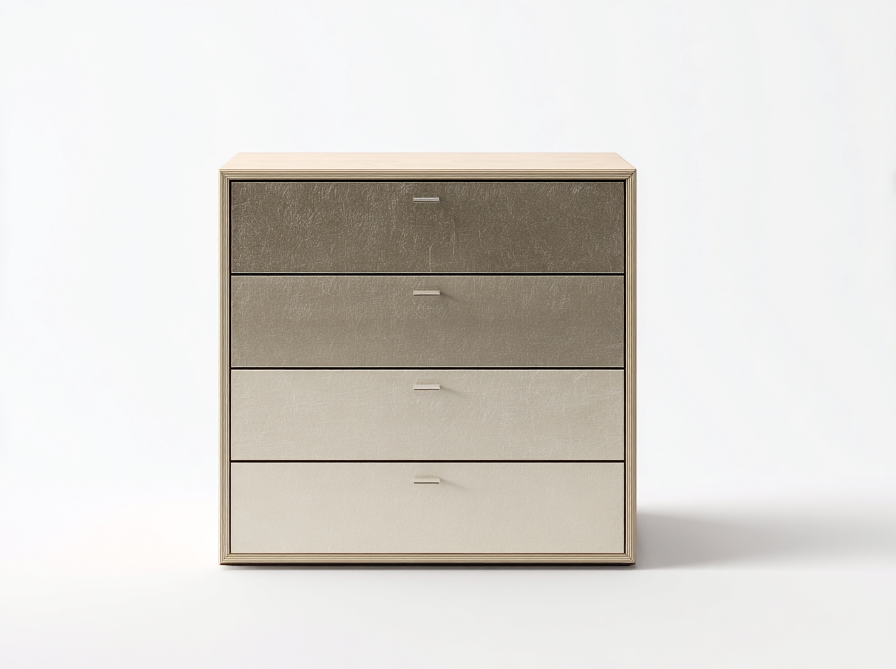 Cassettiera-Legno-Metallo-96 x 41 x 86 cm-Grigio-Beige-Design moderno-Momozihome