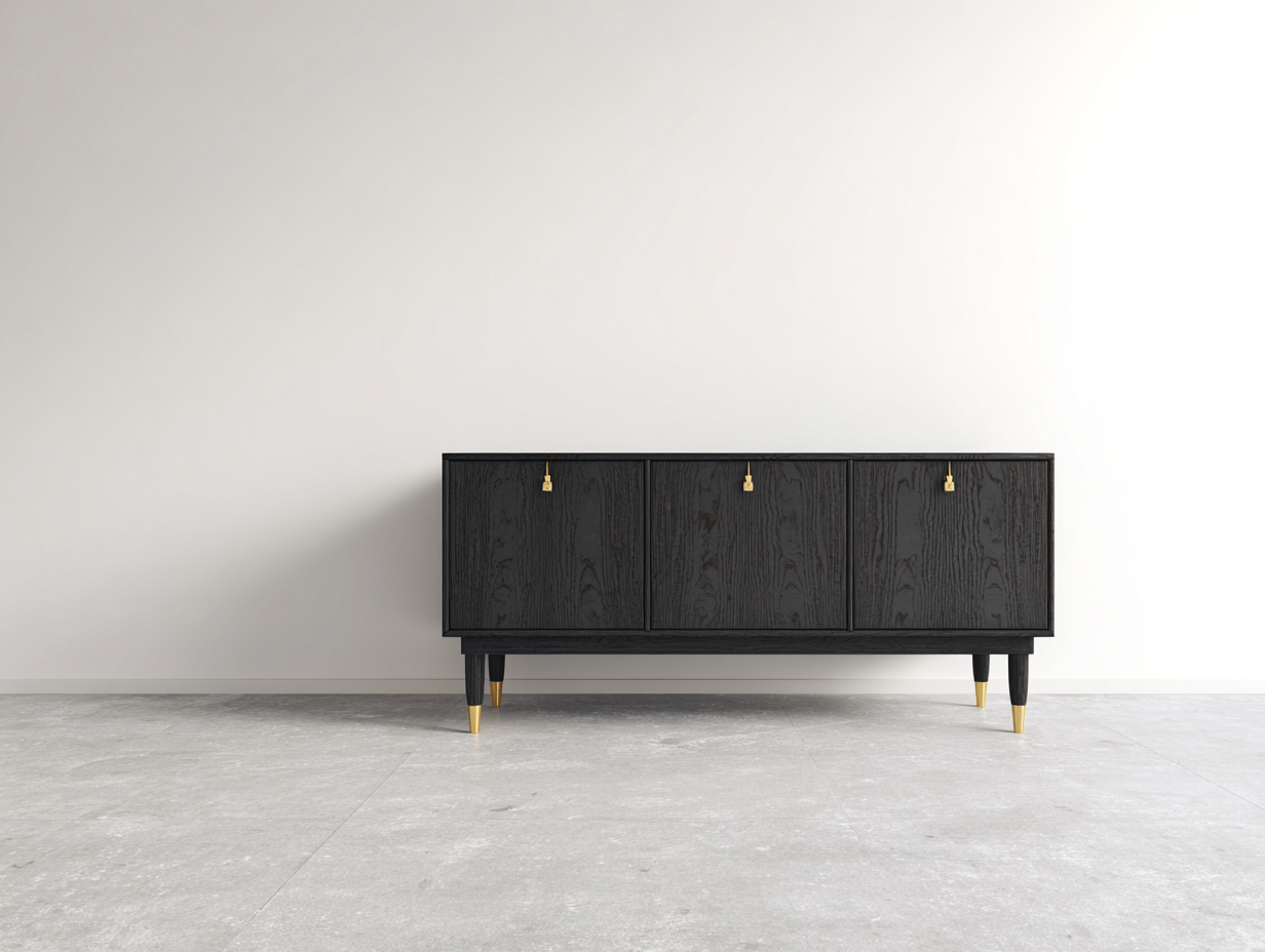 Mobile ingresso - legno-metallo - 170x40x72 cm - nero-oro - moderno-Momozihome