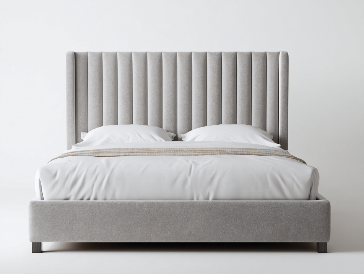 Letto matrimoniale-Tessuto-Legno-Metallo-216 x 170 x 116 cm-Grigio-Design moderno-Momozihome