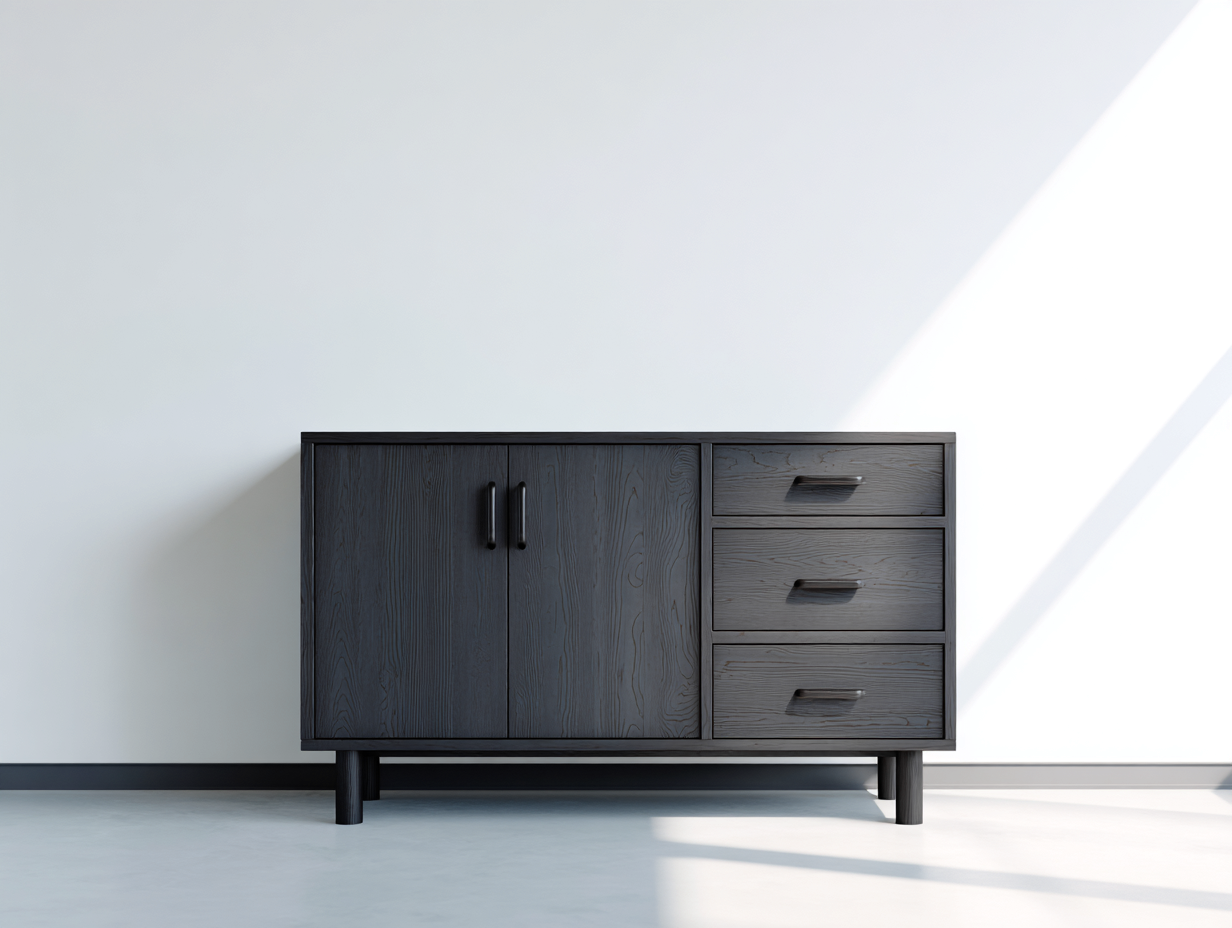 Mobile ingresso - legno-metallo - 150x42x80 cm - grigio scuro-nero - moderno-Momozihome