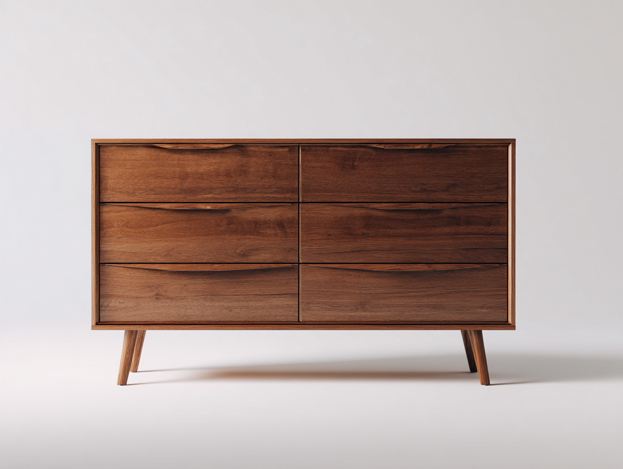 Cassettiera-Legno-148 x 44 x 78 cm-Marrone-Design metà secolo-Momozihome