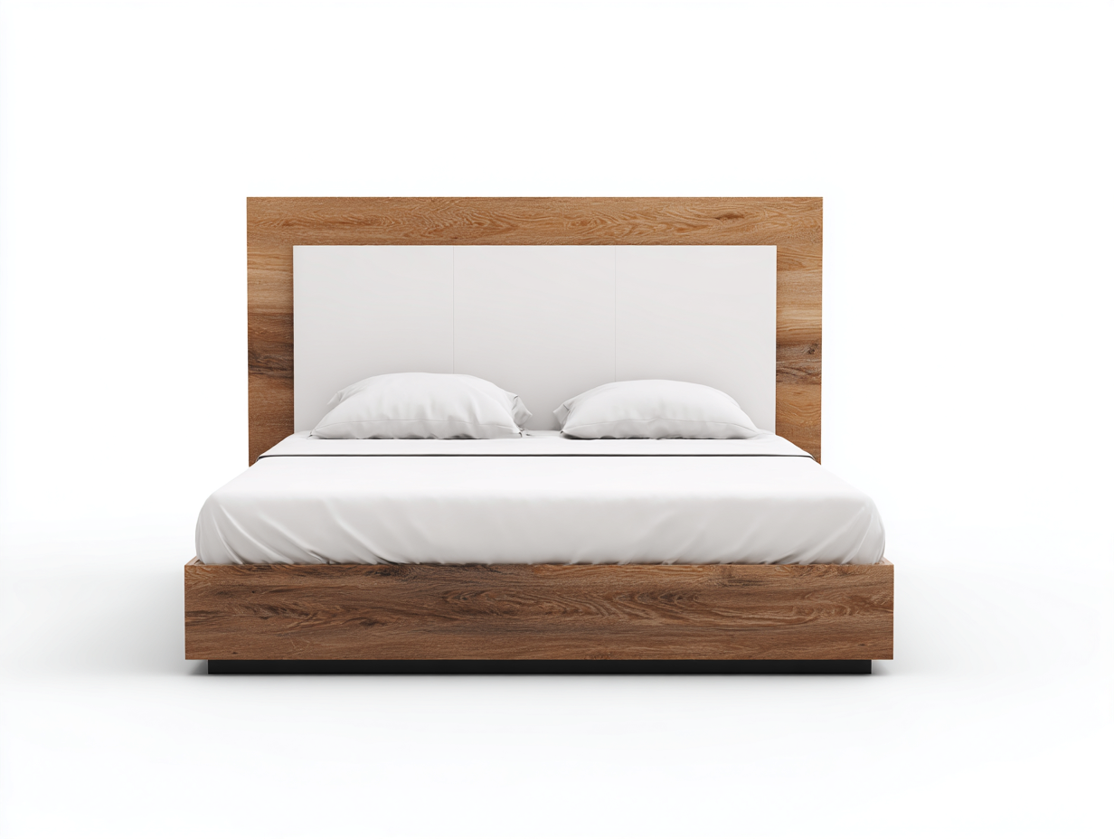 Letto matrimoniale-Legno-Metallo-218 x 168 x 108 cm-Marrone-Bianco-Design moderno-Momozihome