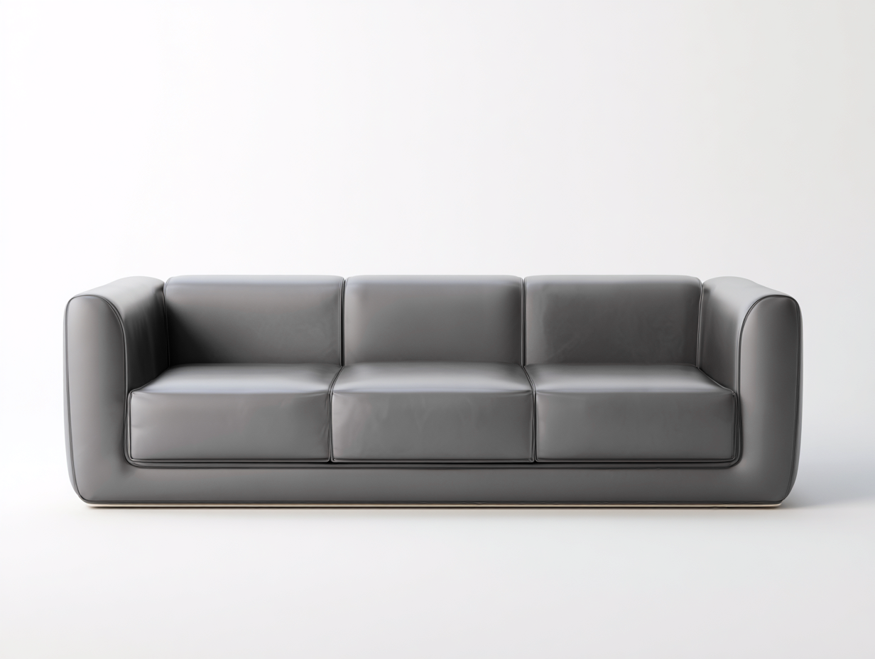 Sofás 3 plazas sofá moderno 240x95x72 cm gris oscuro - tapizado efecto cuero liso - diseño minimalista contemporáneo-Sarasohaus