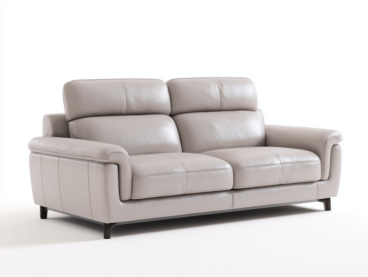 Sofás 2 plazas sofá tapizado en piel sintética 188x92x90 cm beige - acolchado extra - diseño elegante moderno-Sarasohaus