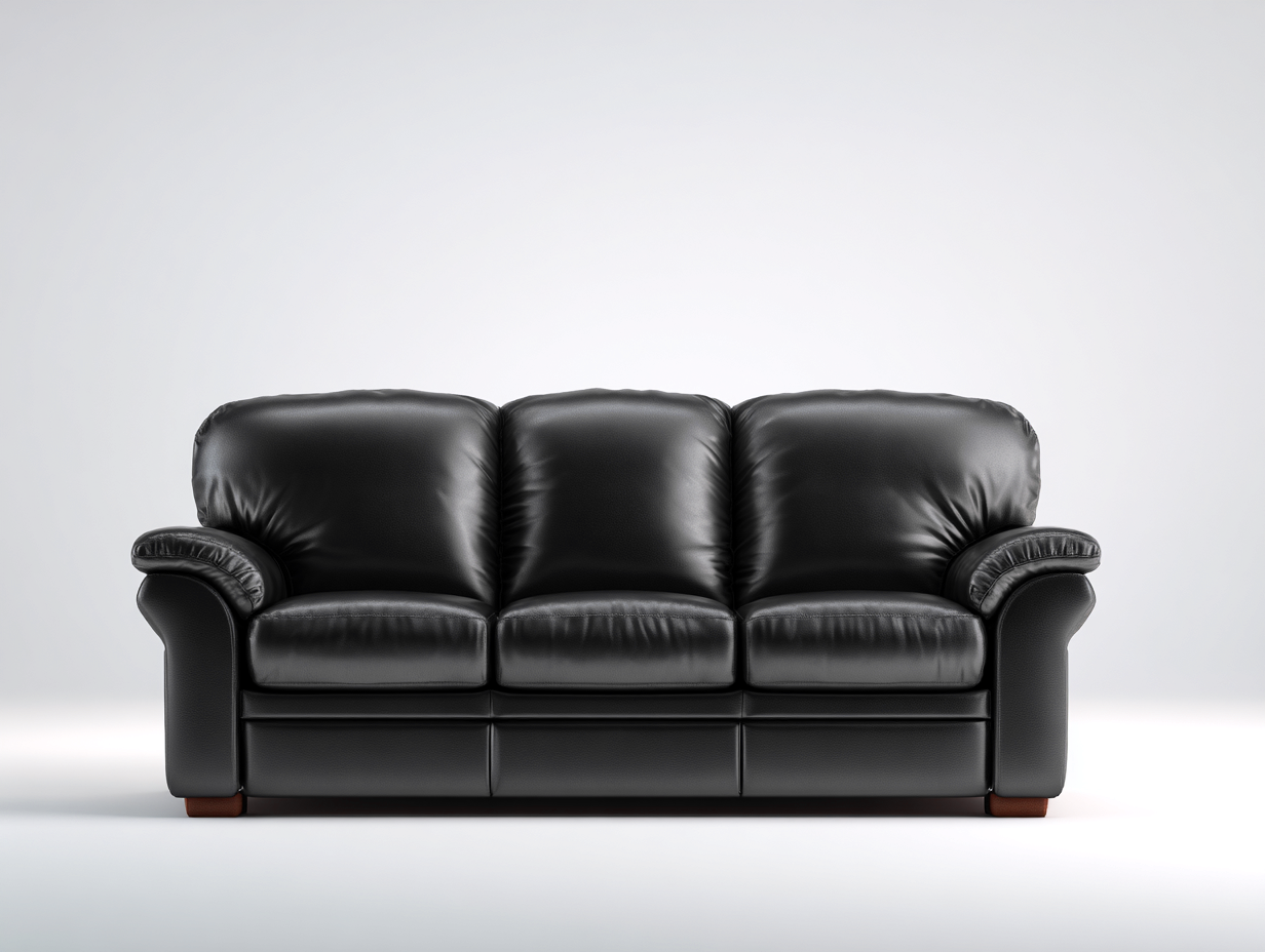 Sofás 3 plazas de cuero sintético 205x90x88 cm - negro - sofá de salón - diseño contemporáneo-Sarasohaus