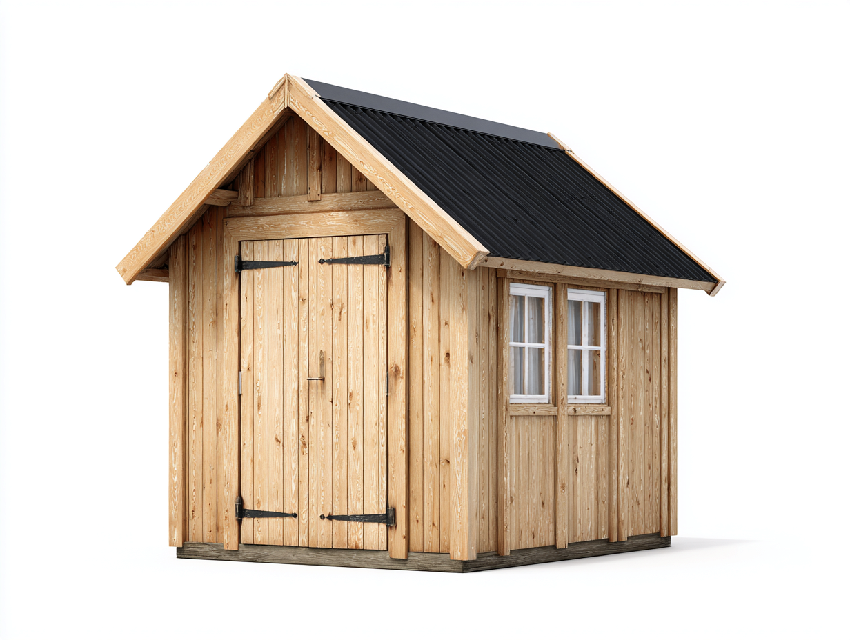 Gartenhäuser Holzoptik 226x168x232 cm - Naturholz-Schwarz - skandinavischer Gartenstil-Tavoraiahome