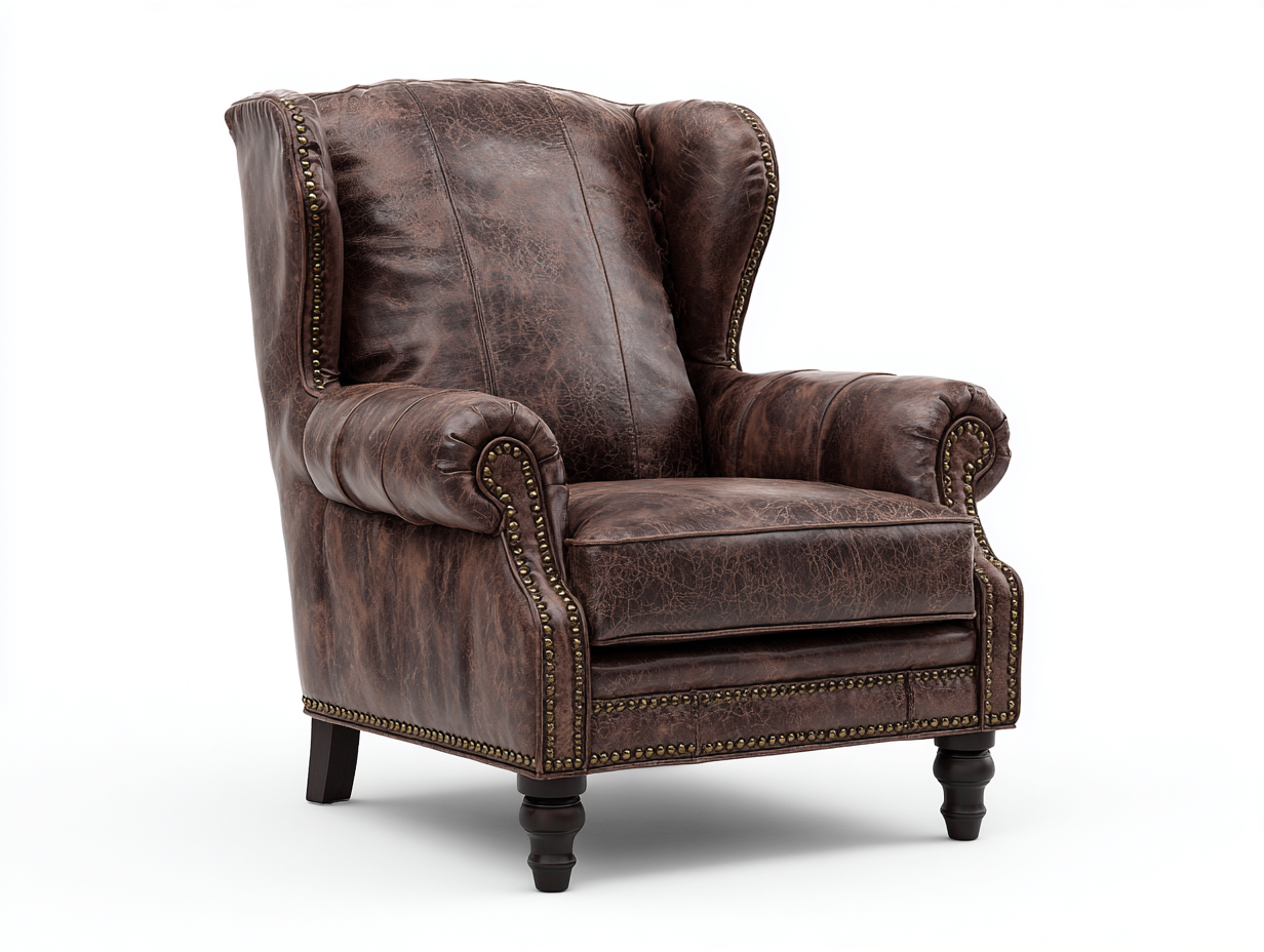 Ohrensessel Kunstleder 82x88x105 cm - Braun - Klassisches Design-Vitiospace