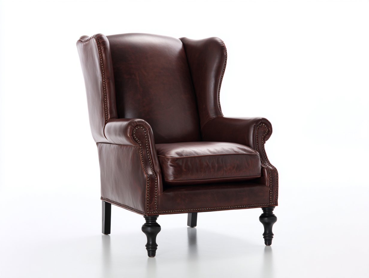 Ohrensessel Kunstleder 83x89x107 cm - Dunkelbraun - Klassisches Design-Vitiospace
