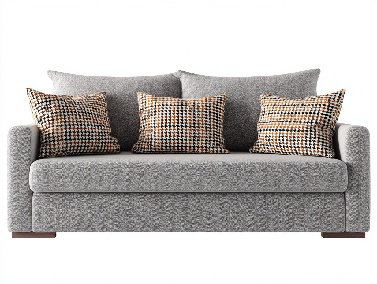 3 Sitzer Sofas Stoff 214x90x82 cm - Hellgrau - modernes Wohnzimmerdesign-Vitiospace