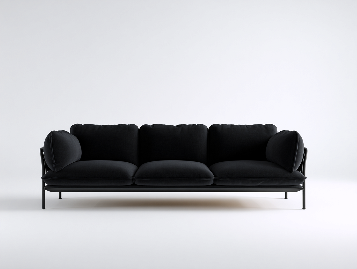 3 Sitzer Sofas Stoff 228x92x81 cm - Schwarz - modernes Wohnzimmerdesign-Vitiospace