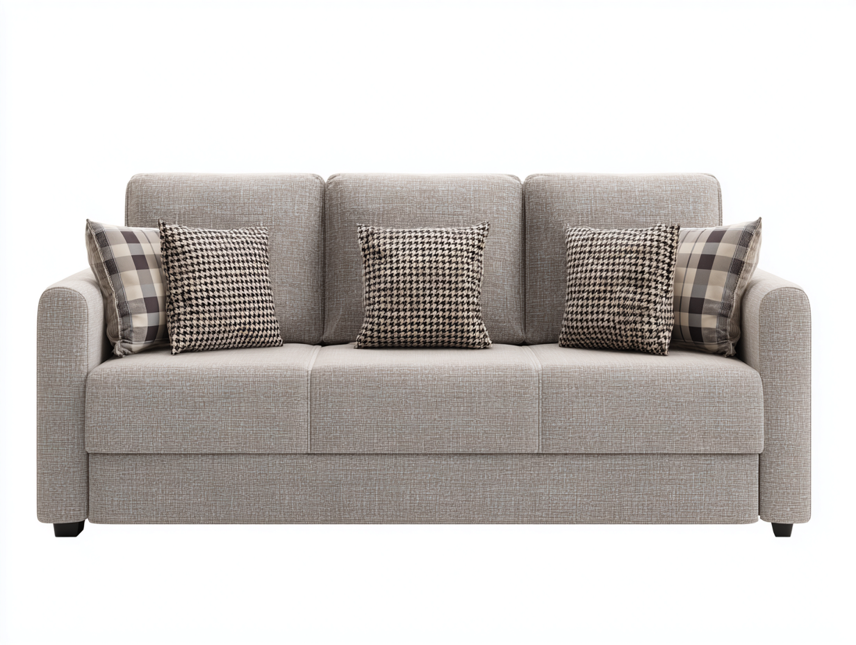 3 Sitzer Sofas aus Stoff 220x88x82 cm - Beige - modernes Design-Vitiospace