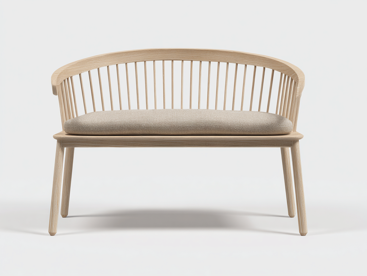 Gartenbank Holz 125x60x78 cm - Beige - für Garten und Terrasse mit gebogener Rückenlehne-Coriaoloft
